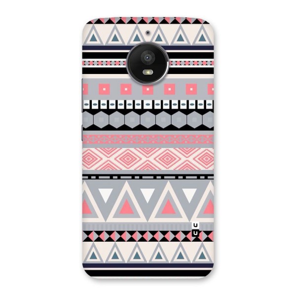 Grey Pink Pattern Back Case for Moto E4 Plus