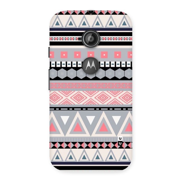 Grey Pink Pattern Back Case for Moto E 2nd Gen