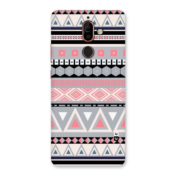 Grey Pink Pattern Back Case for Nokia 7 Plus