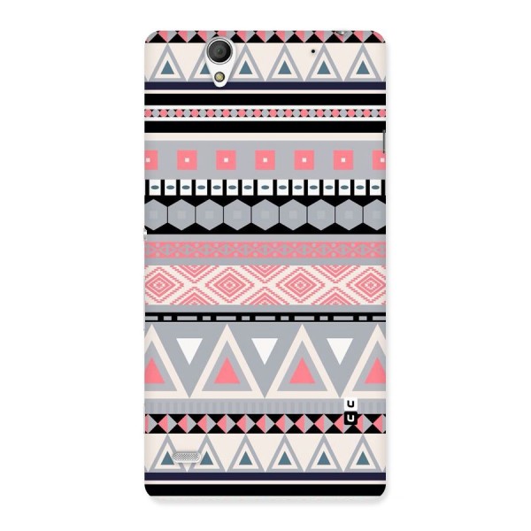 Grey Pink Pattern Back Case for Sony Xperia C4