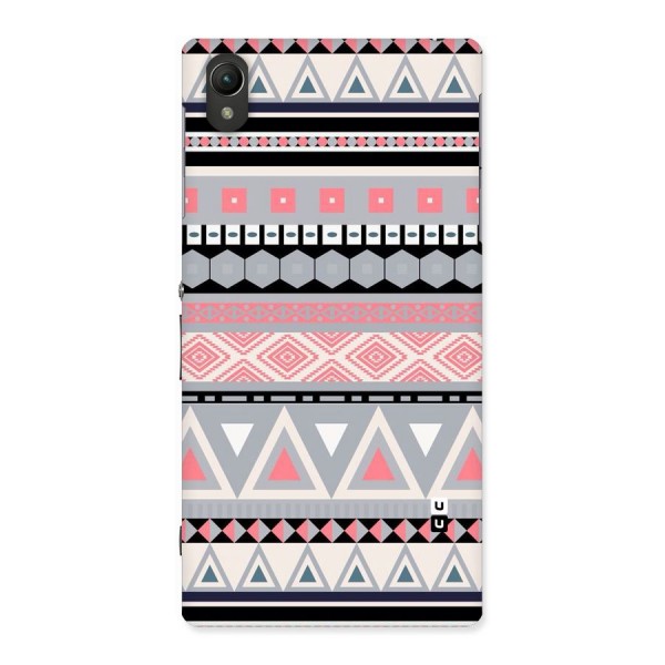 Grey Pink Pattern Back Case for Sony Xperia Z1