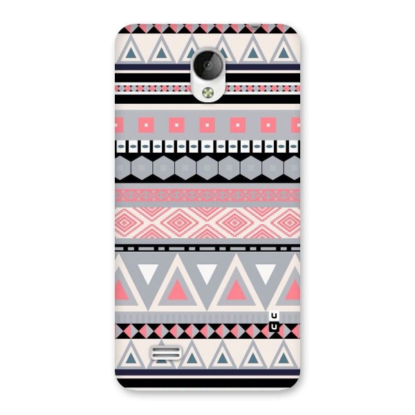 Grey Pink Pattern Back Case for Vivo Y21