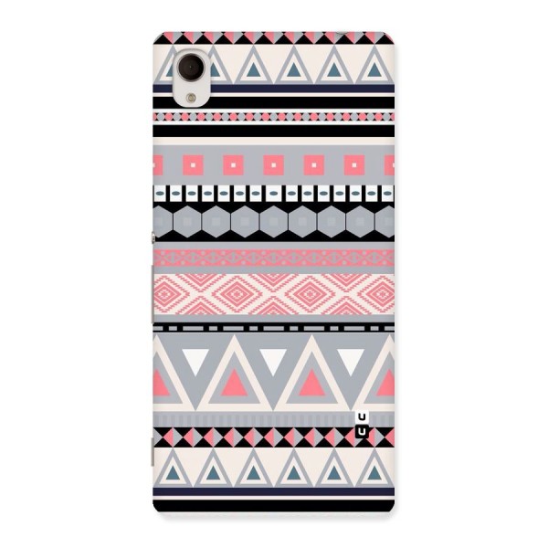 Grey Pink Pattern Back Case for Xperia M4 Aqua