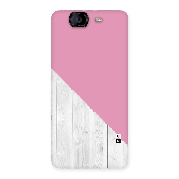 Grey Pink Wooden Design Back Case for Canvas Knight A350