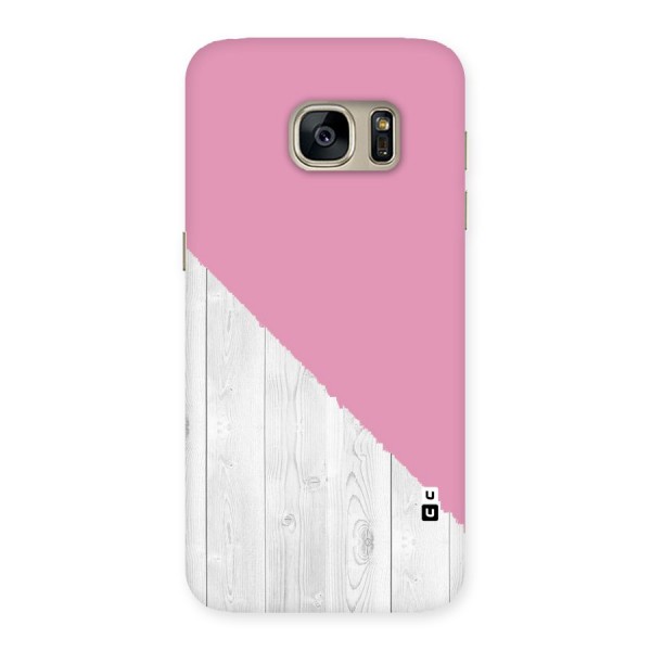 Grey Pink Wooden Design Back Case for Galaxy S7