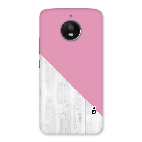 Grey Pink Wooden Design Back Case for Moto E4 Plus