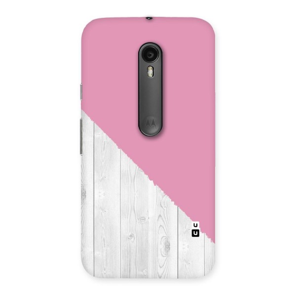 Grey Pink Wooden Design Back Case for Moto G3