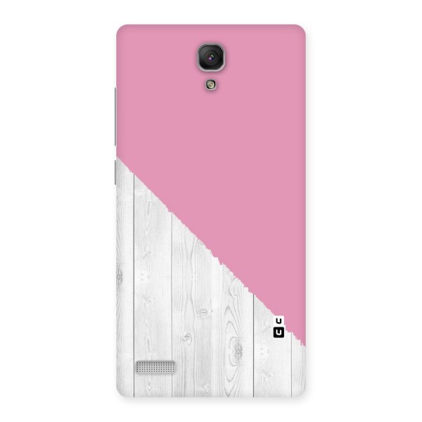 Grey Pink Wooden Design Back Case for Redmi Note