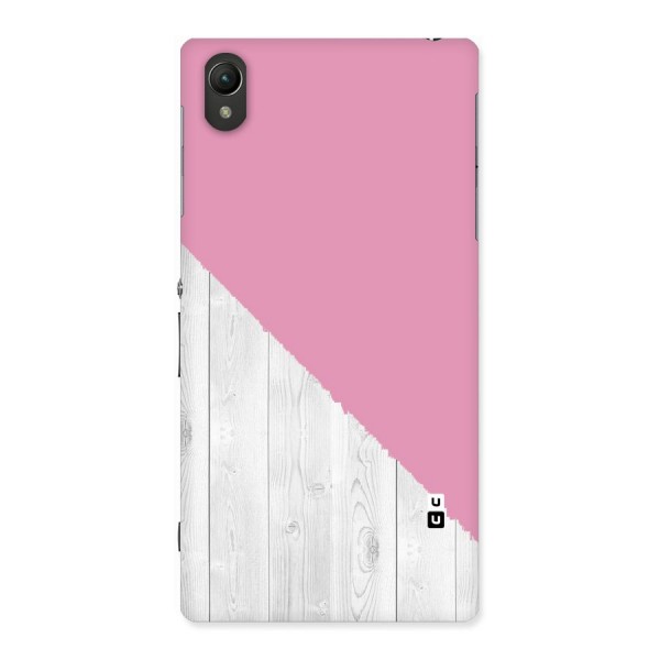 Grey Pink Wooden Design Back Case for Sony Xperia Z1