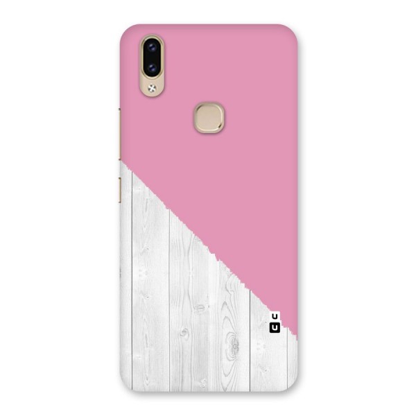 Grey Pink Wooden Design Back Case for Vivo V9