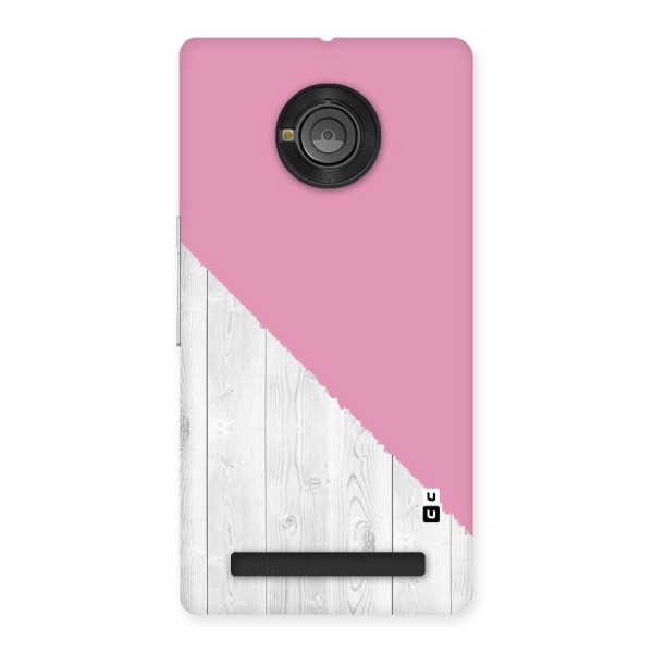 Grey Pink Wooden Design Back Case for Yu Yuphoria