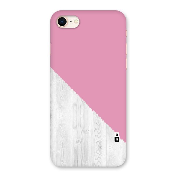 Grey Pink Wooden Design Back Case for iPhone 8