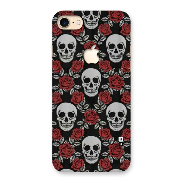 Grey Skulls Back Case for iPhone 7 Apple Cut