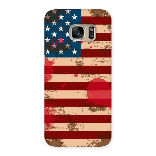 Grunge USA Flag Back Case for Galaxy S7