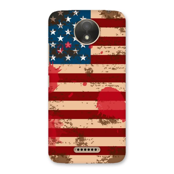 Grunge USA Flag Back Case for Moto C Plus