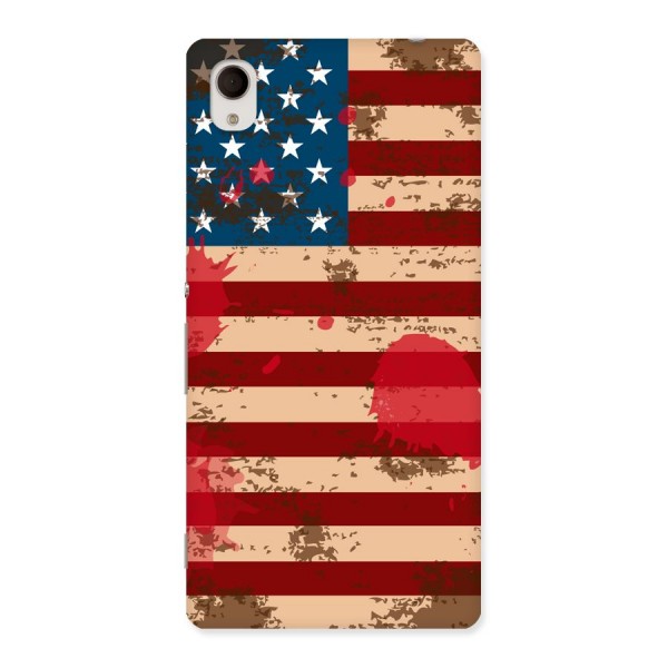 Grunge USA Flag Back Case for Xperia M4 Aqua