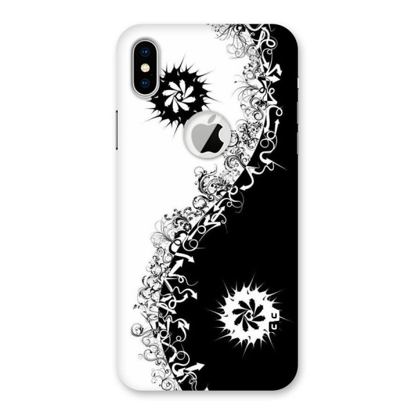 Half Peace Design Back Case for iPhone XS Logo Cut