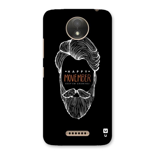 Happy Movember Black Back Case for Moto C Plus