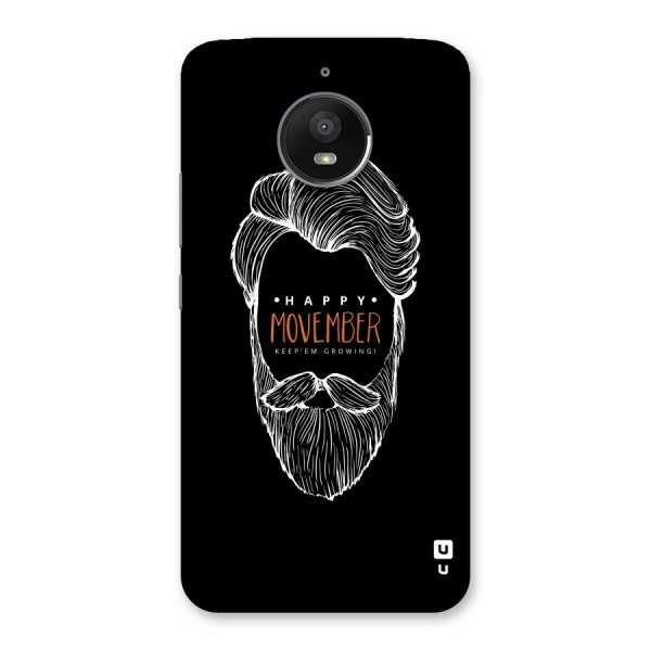 Happy Movember Black Back Case for Moto E4 Plus