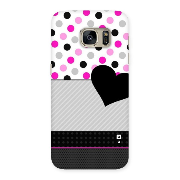 Heart Polka Stripes Back Case for Galaxy S7