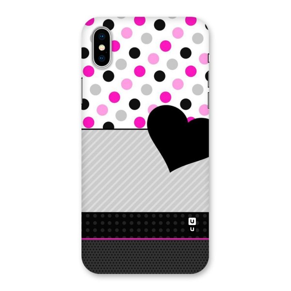 Heart Polka Stripes Back Case for iPhone X