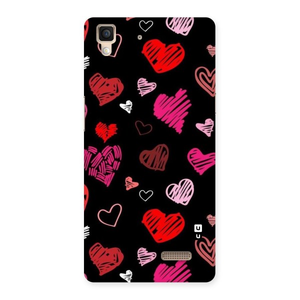 Hearts Art Pattern Back Case for Oppo R7