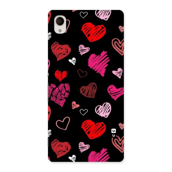 Hearts Art Pattern Back Case for Sony Xperia M4