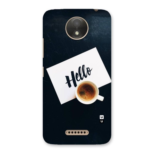 Hello Coffee Back Case for Moto C Plus