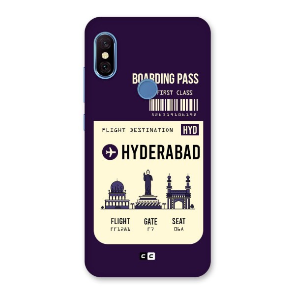 Hyderabad Boarding Pass Back Case for Redmi Note 6 Pro