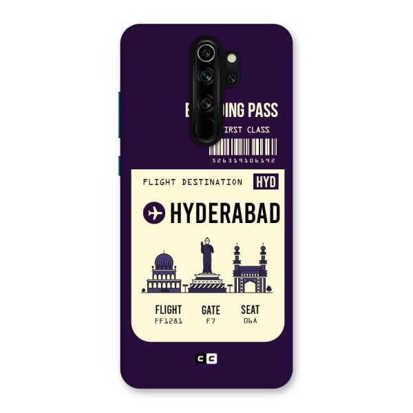 Hyderabad Boarding Pass Back Case for Redmi Note 8 Pro