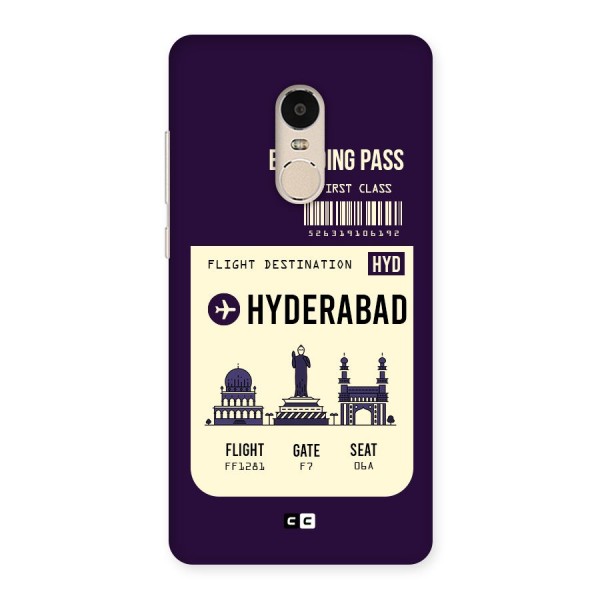 Hyderabad Boarding Pass Back Case for Xiaomi Redmi Note 4