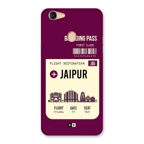 Jaipur Boarding Pass Back Case for Oppo F5