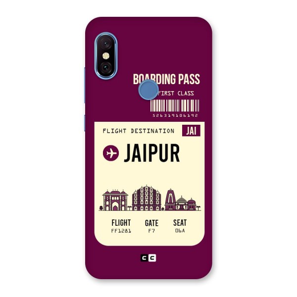 Jaipur Boarding Pass Back Case for Redmi Note 6 Pro