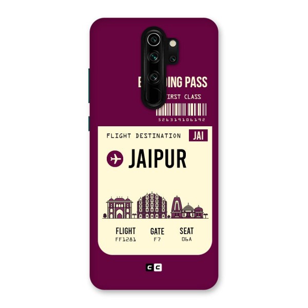 Jaipur Boarding Pass Back Case for Redmi Note 8 Pro