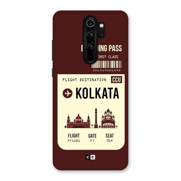 Kolkata Boarding Pass Back Case for Redmi Note 8 Pro