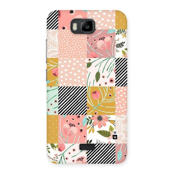 Leaf Stripe Polka Back Case for Honor Bee