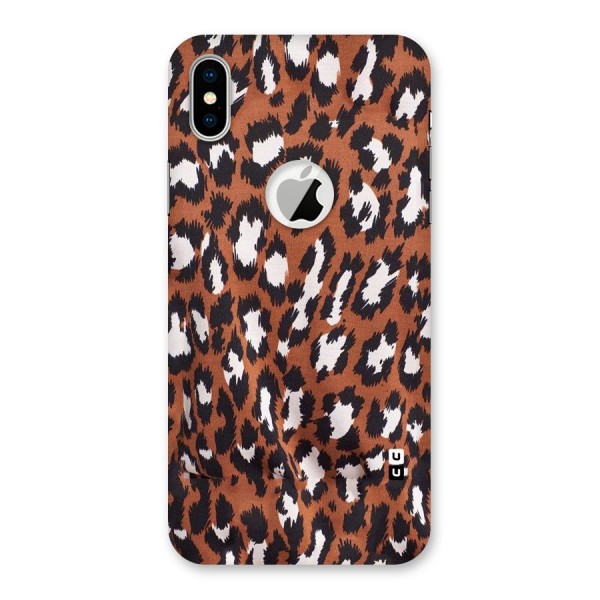 Leapord Design Back Case for iPhone XS Logo Cut