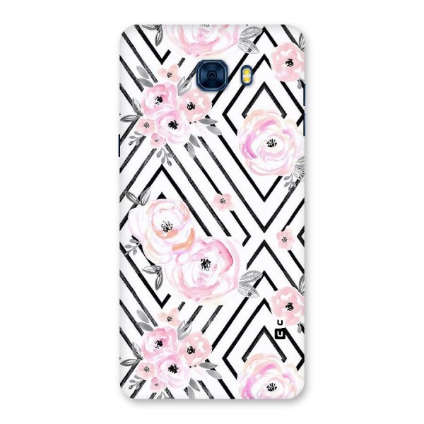 Light Pastel Flowers Design Back Case for Galaxy C7 Pro