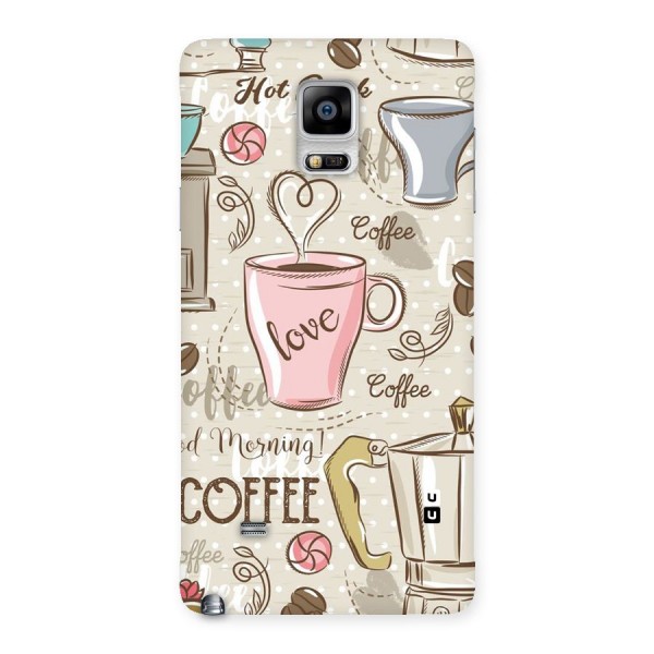 Love Coffee Design Back Case for Galaxy Note 4