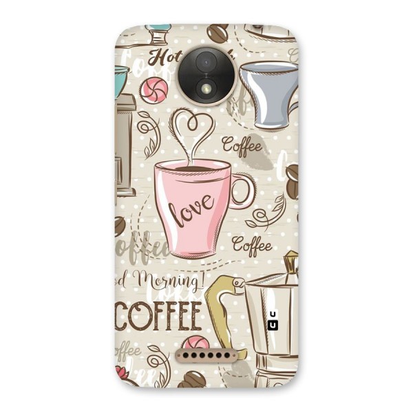 Love Coffee Design Back Case for Moto C Plus