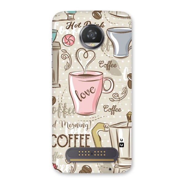 Love Coffee Design Back Case for Moto Z2 Play