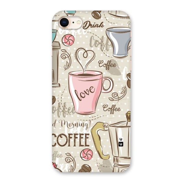 Love Coffee Design Back Case for iPhone 8