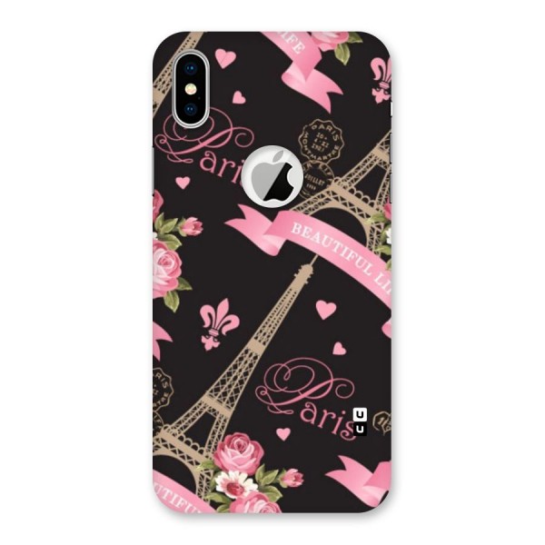 Love Tower Back Case for iPhone XS Logo Cut