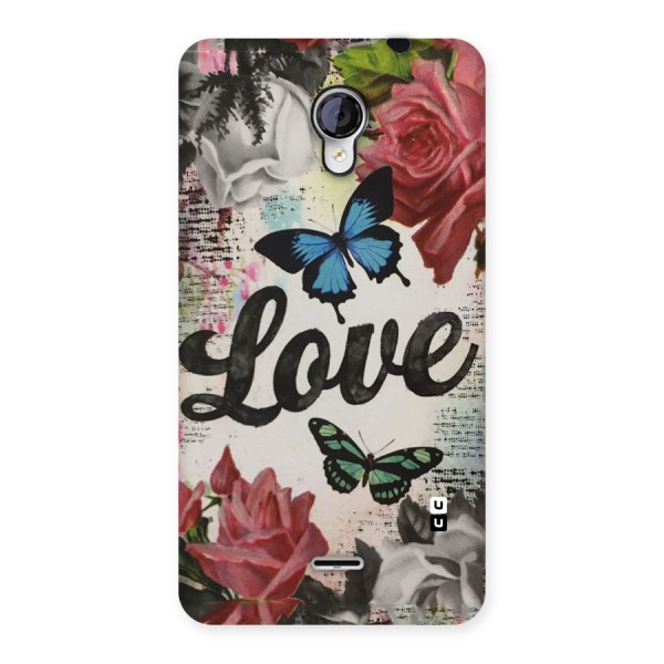 Lovely Butterfly Love Back Case for Micromax Unite 2 A106