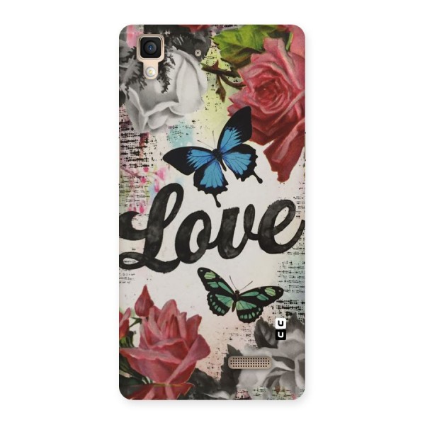 Lovely Butterfly Love Back Case for Oppo R7