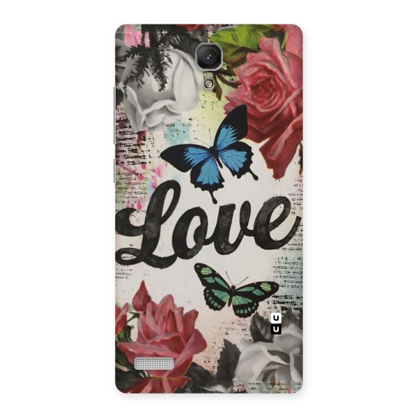 Lovely Butterfly Love Back Case for Redmi Note