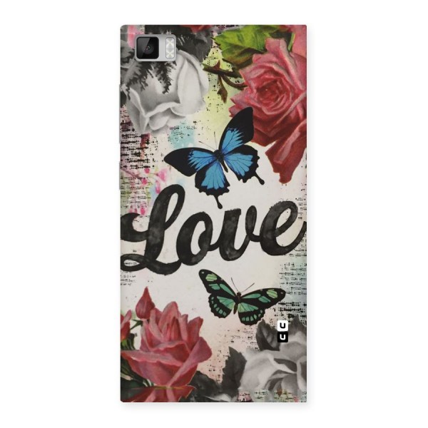 Lovely Butterfly Love Back Case for Xiaomi Mi3