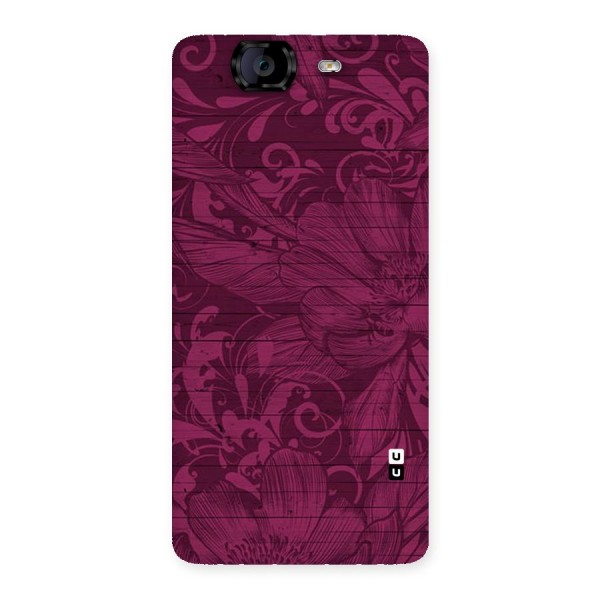 Magenta Floral Pattern Back Case for Canvas Knight A350