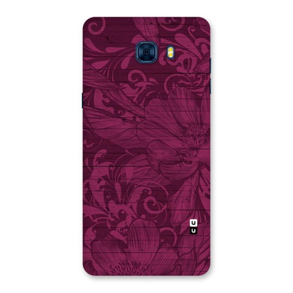 Magenta Floral Pattern Back Case for Galaxy C7 Pro