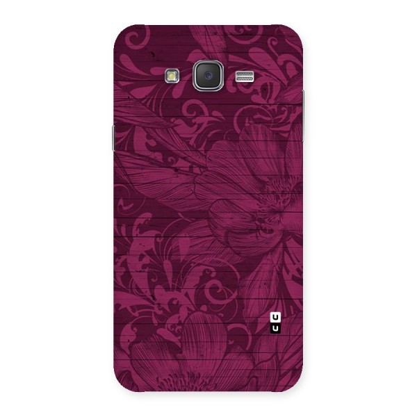 Magenta Floral Pattern Back Case for Galaxy J7